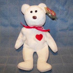 TY Beanie Babie Valentino Bear with Tag Errors